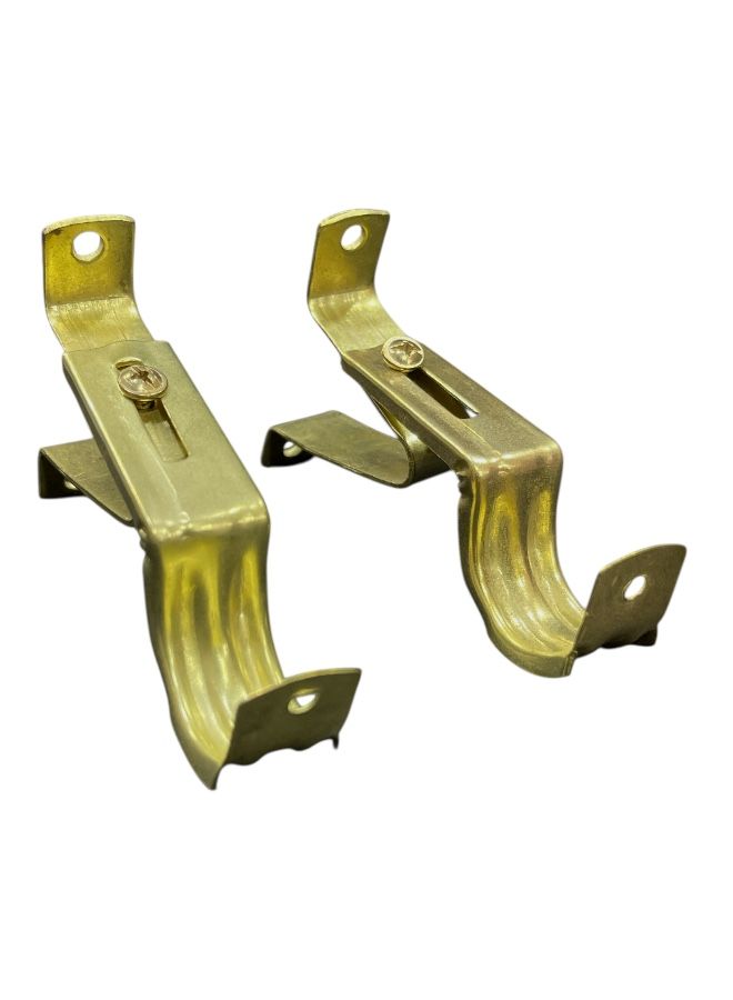 2pcs 8.5cm Golden Adjustable Metal Curtain Brackets Set - Image 2